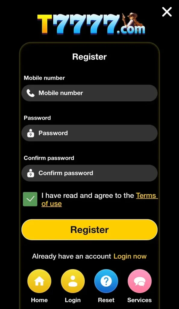 T7777 Game Register