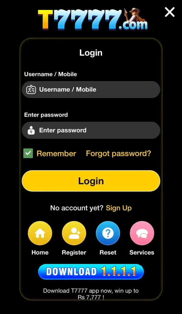 T7777 Game Login Guide